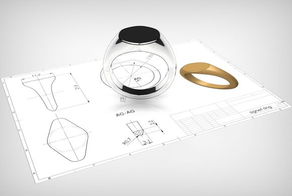 progettazione anello con CAD