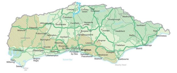A map of a country with roads and mountains
