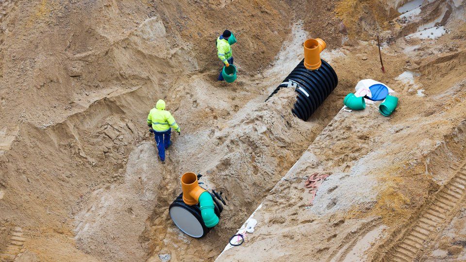 Einbau einer Regenwasser-Behandlungsanlage zur Regenwasserversickerung