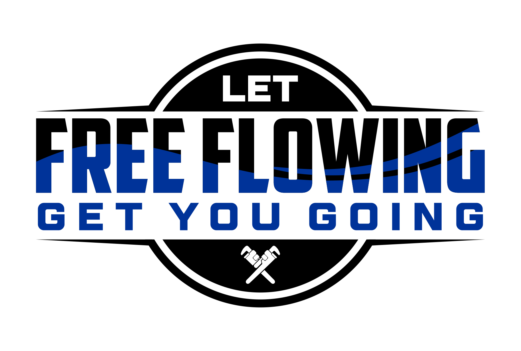 A logo that says `` let free flowing get you going ''.