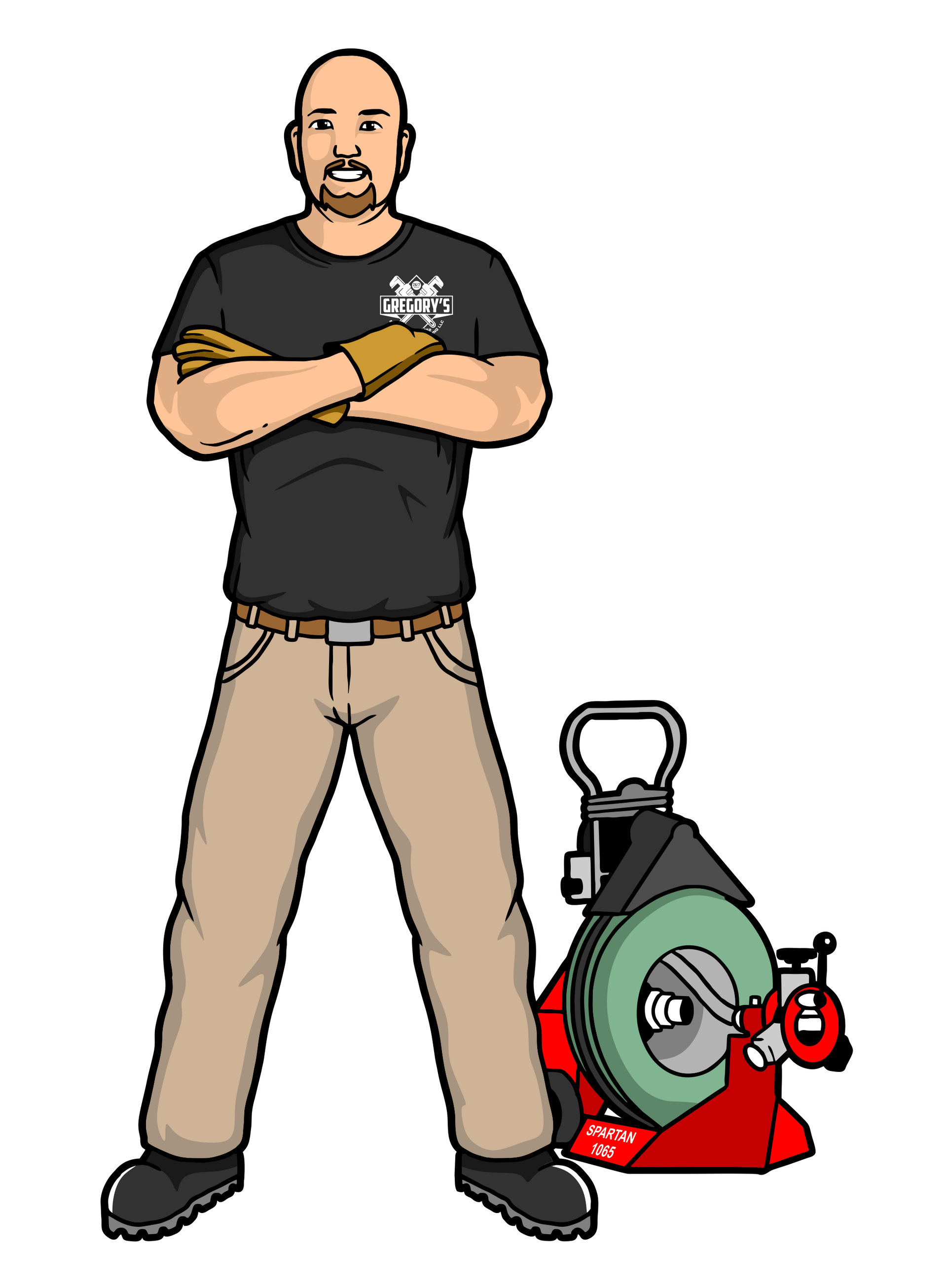 A man is standing next to a machine with his arms crossed.