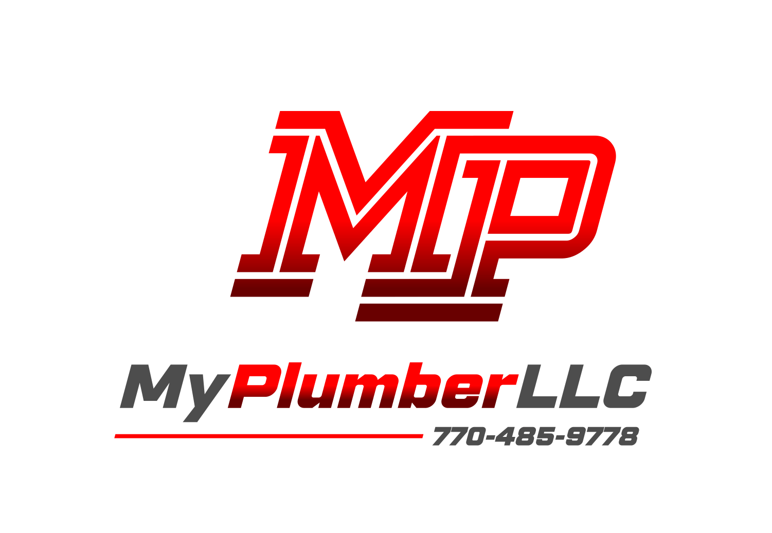 The logo for my plumber llc is red and black.