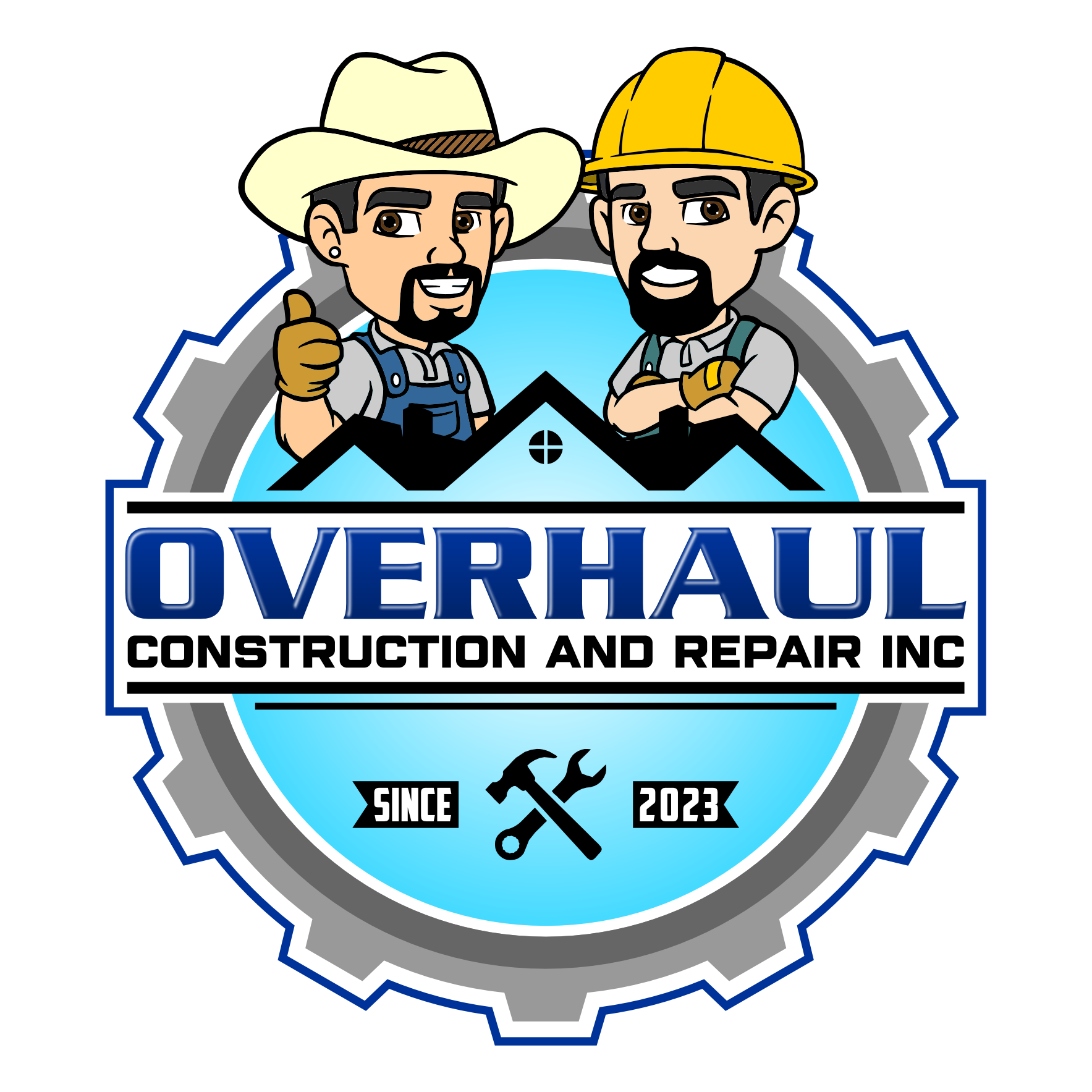 A logo for overhaul construction and repair inc