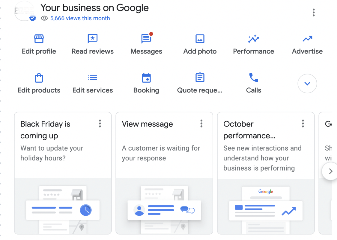 A screenshot of a business page on google.