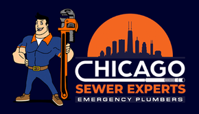 A logo for chicago sewer experts emergency plumbers