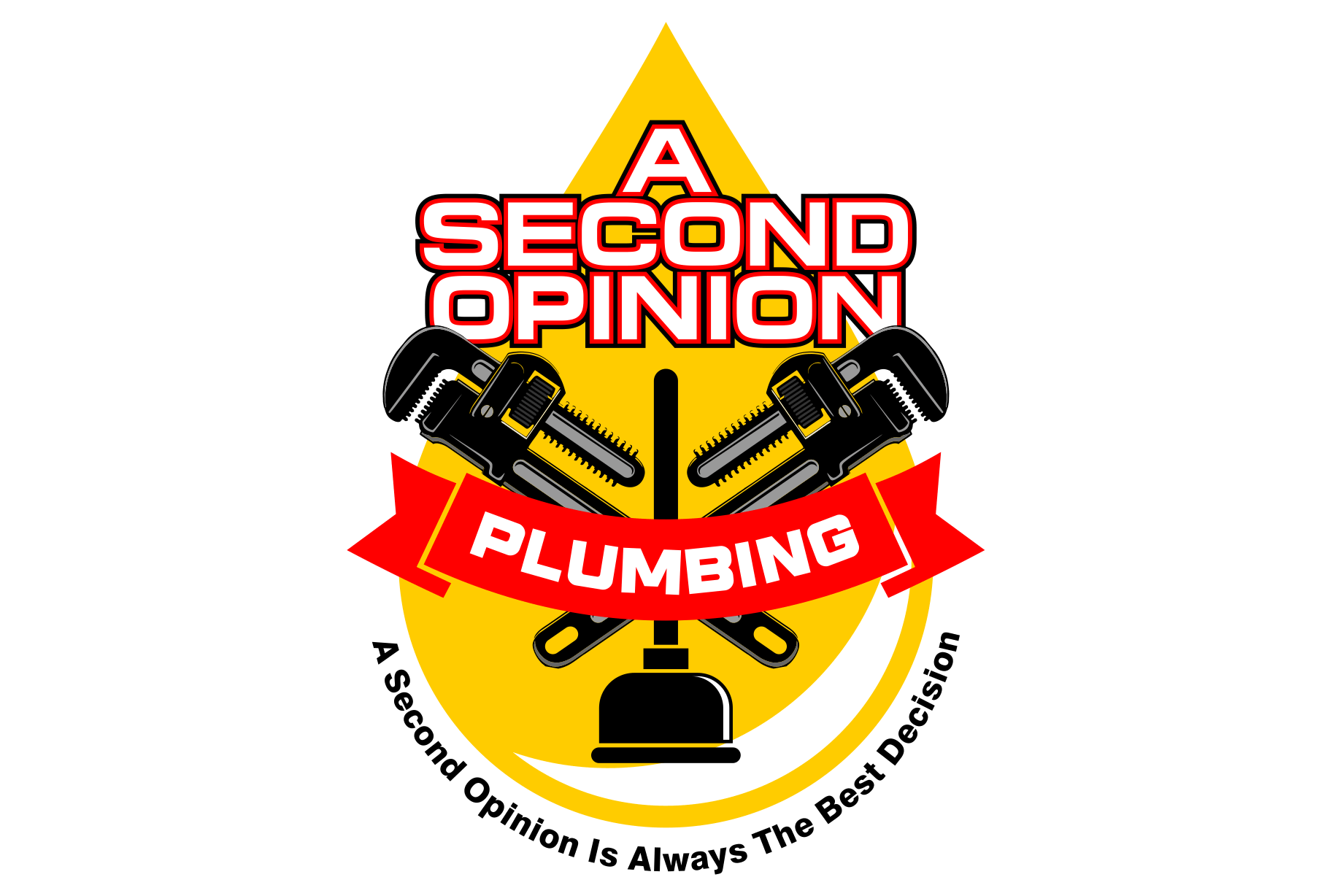 A logo for a second opinion plumbing company
