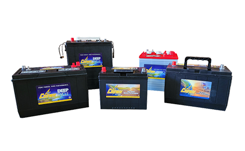 A group of batteries are sitting next to each other on a white background.