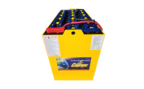 A yellow and blue battery with the word express on it