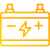 A yellow icon of a battery with a lightning bolt on it.