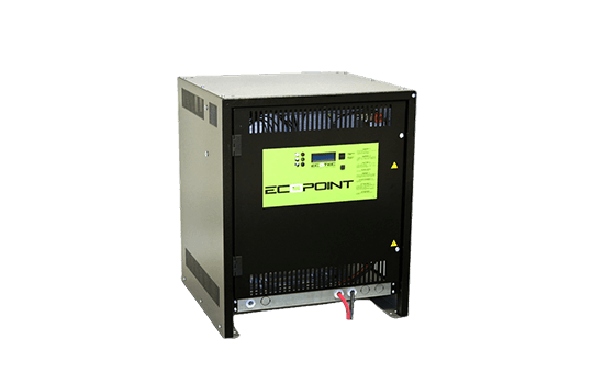 A black box with a green screen that says bc point on it.