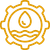 A gear with a drop of water inside of it.