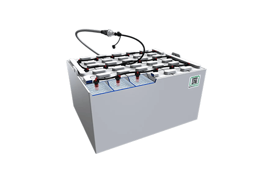 A white box with a battery inside of it on a white background.
