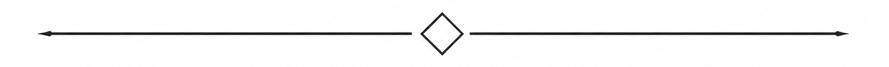 Thin horizontal line with a small diamond shape in the center, black on white background