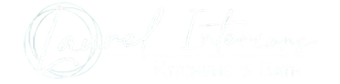 Laurel Interiors Kitchens & Bath logo in black script and sans serif text on a white background