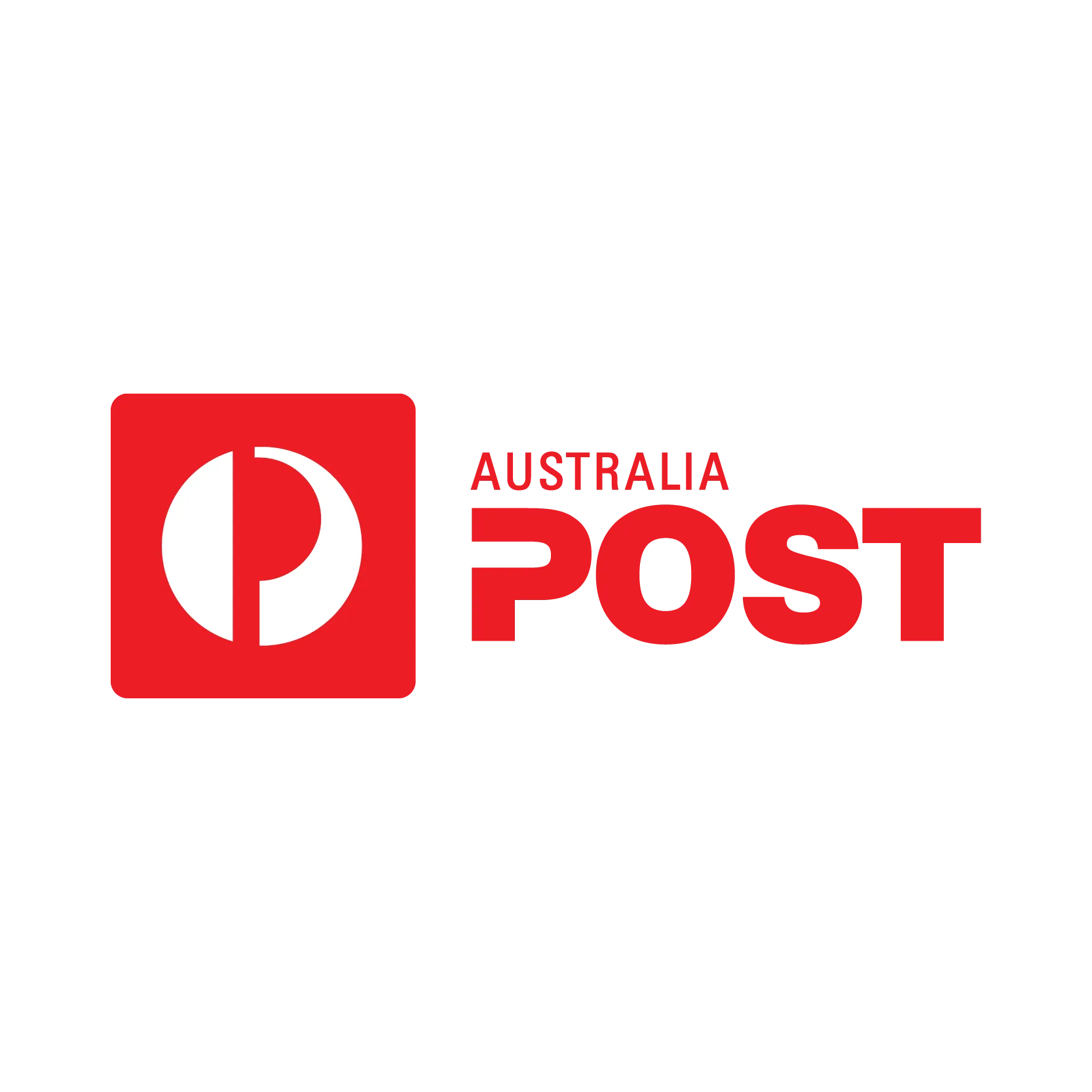Australia Post logo with red parcel icon and red text on a white background