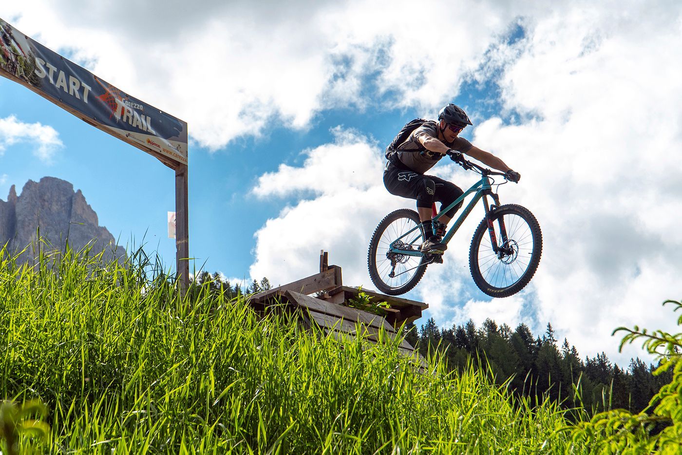 Mountainbiken im Eggental in den Dolomiten