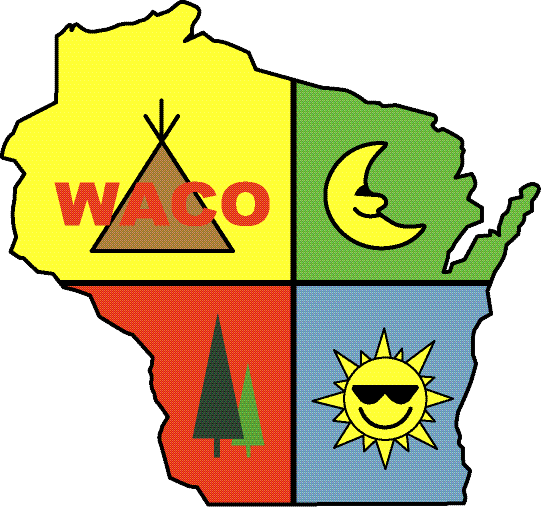A map of waco with a teepee a sun a tree and a moon
