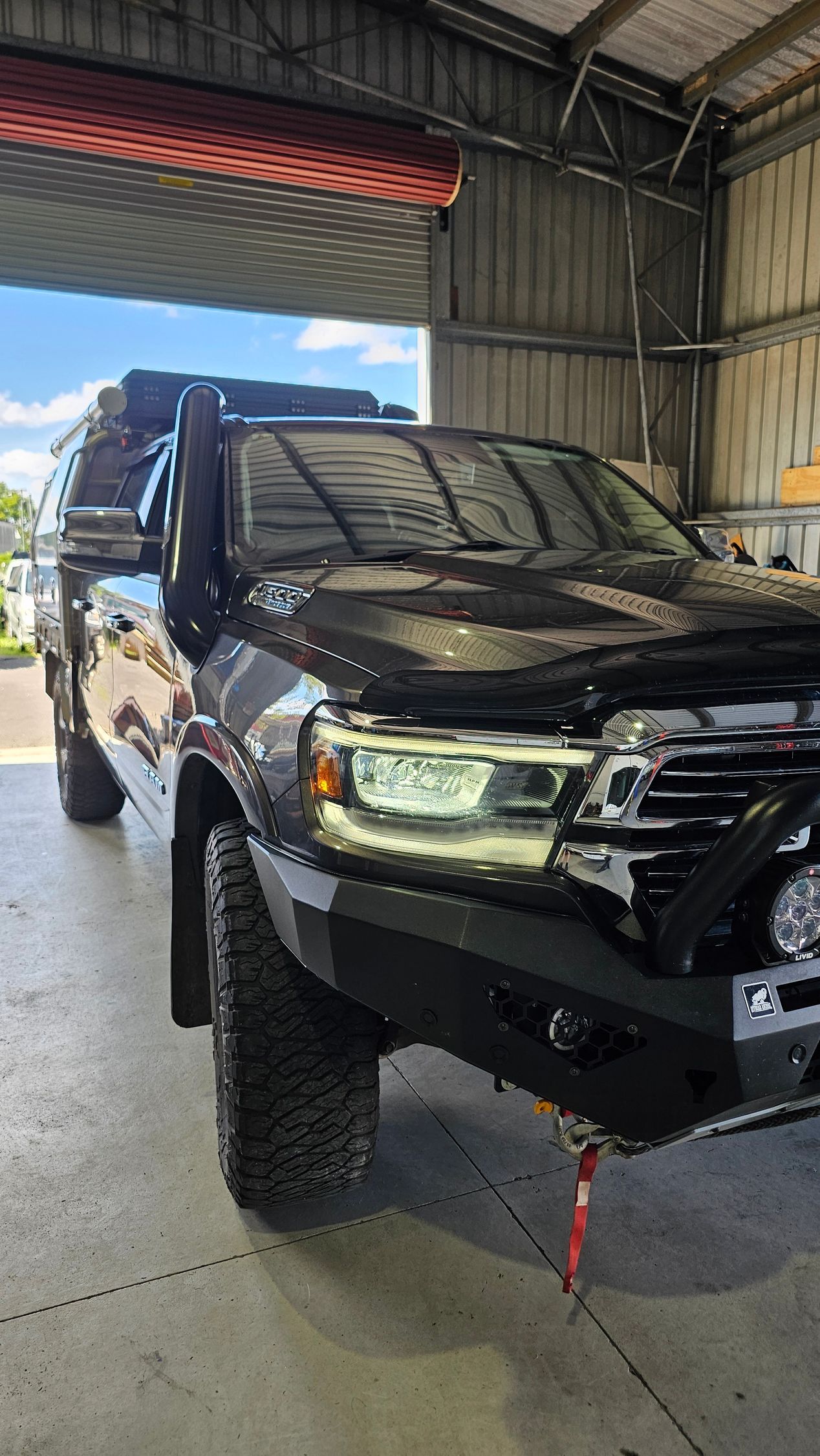 Black off-road SUV With a Snorkel, in a Garage — Track N Back 4x4 In Mareeba, QLD