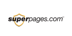 The logo for superpages.com has a shield on it.