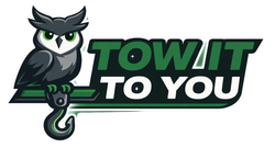 Owl holding a tow hook with