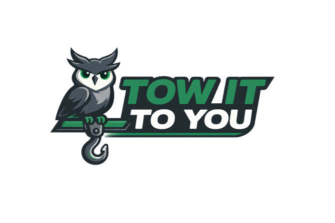 Owl perched on a tow hook next to