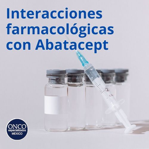 Frascos con jeringas indicando riesgo de interacciones.