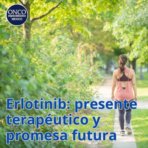 Persona caminando por parque tras tratamiento con Erlotinib.