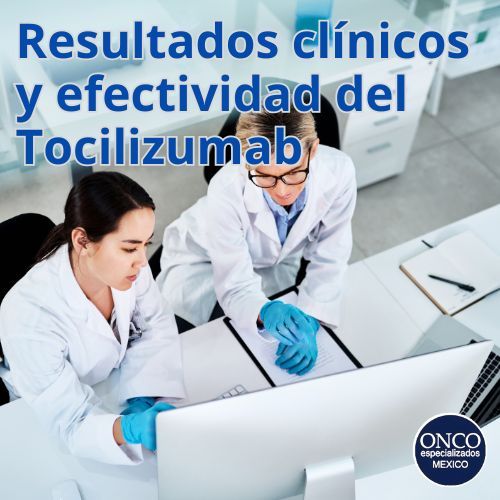 Científicos analizando datos de ensayos clínicos.