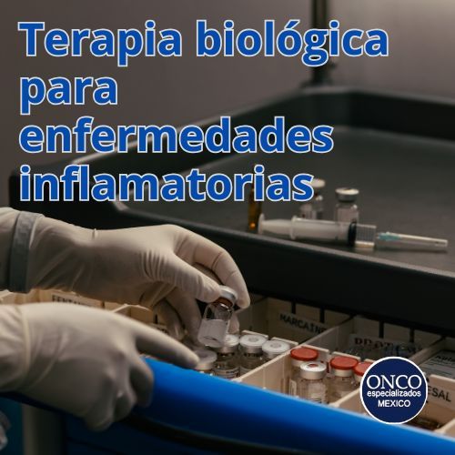 Laboratorio manipulando viales para tratamiento biológico.
