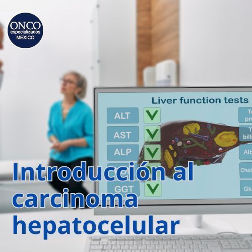 Monitor con pruebas hepáticas relacionadas con el carcinoma hepatocelular.