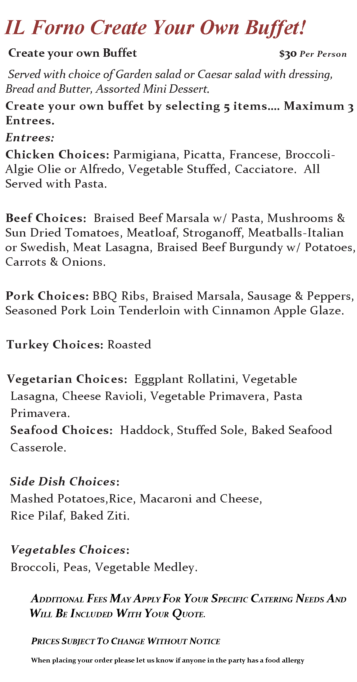 A page of text that says `` it forum create your own buffet ''