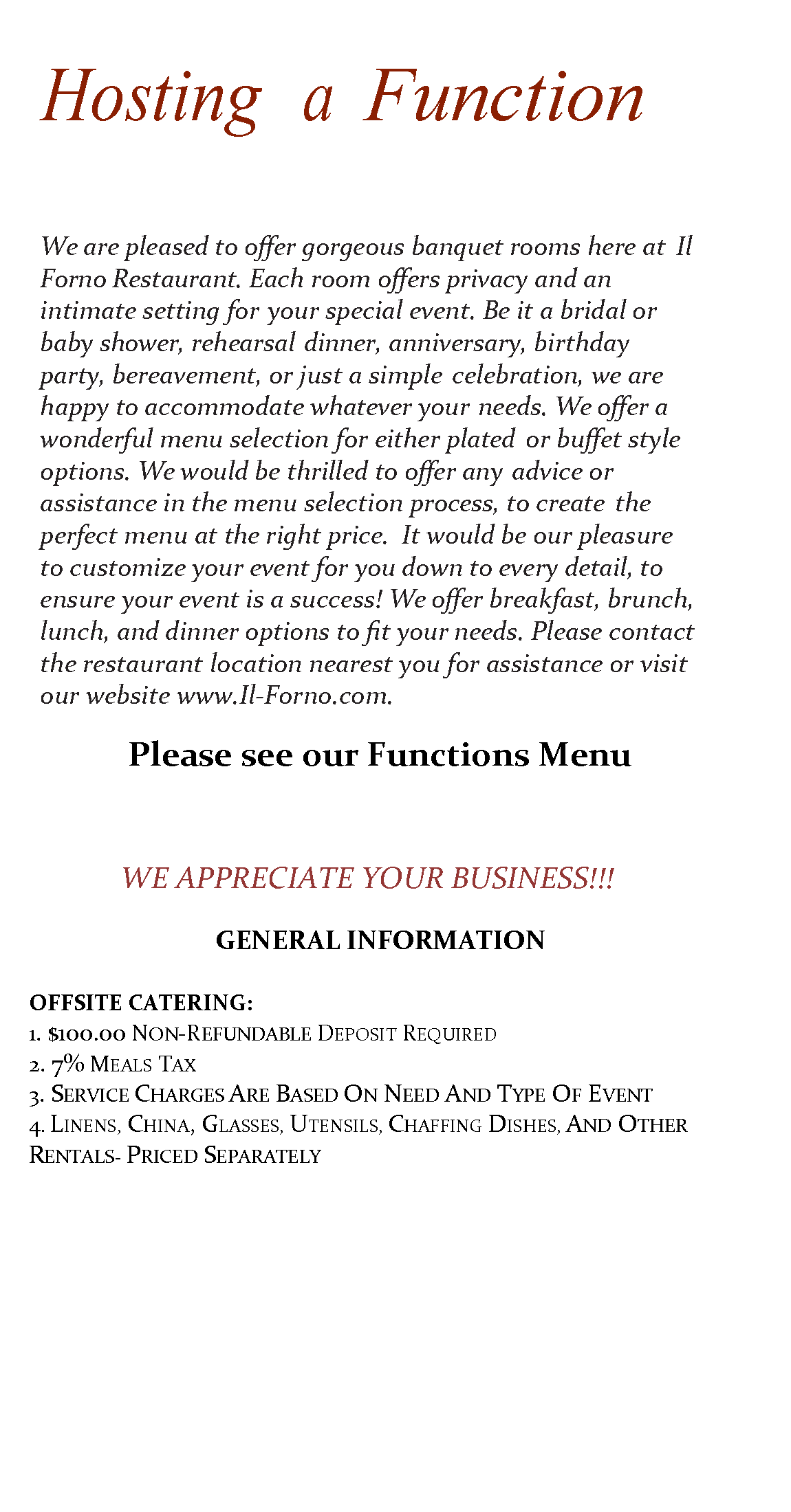 A page of a book titled hosting a function.