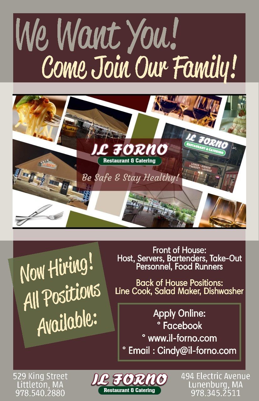 An advertisement for a restaurant that says `` we want you ! come join our family ! ''
