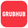 A red square with the word grubhub on it.