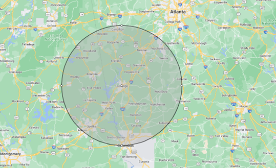 Location — LaGrange, GA — Advance Tree Removal and Land Management