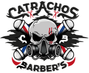 Logo for Narcos Menz Grooming: black and red barber tools overlayed on bold text.