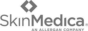 SkinMedica logo with a geometric diamond-shaped design and 
