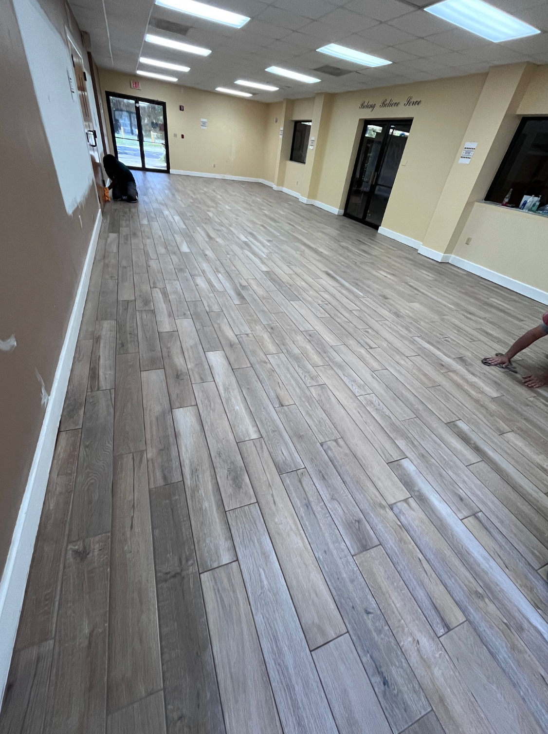 Wood look tile porcelain plank flooring