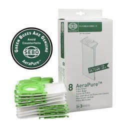 Vacuum cleaner filter bags and box with 