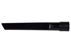 Black crevice tool attachment for a vacuum cleaner.