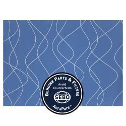 Blue filter with white wavy lines, circular 