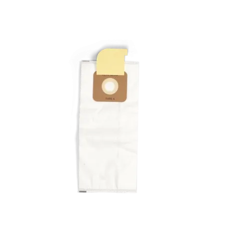 White vacuum cleaner bag with a tan cardboard mounting piece.