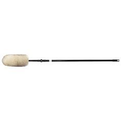 Wool duster with an extendable black handle, ready for cleaning.