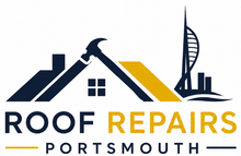Logo for Bristol Roofing Pros. Text on navy blue and white, with a blue and gold rooftop design.