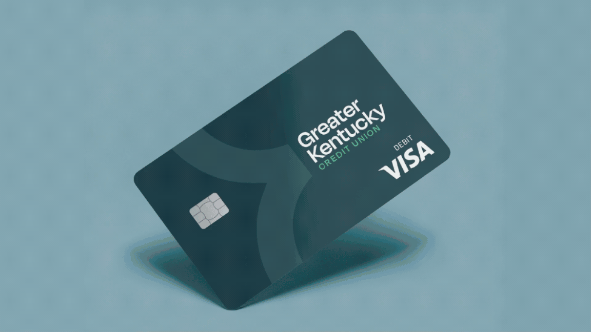 GreaterKantchy VISA debit card on a teal background