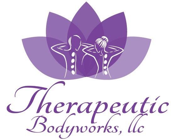 A logo for therapeutic bodyworks llc with a purple flower
