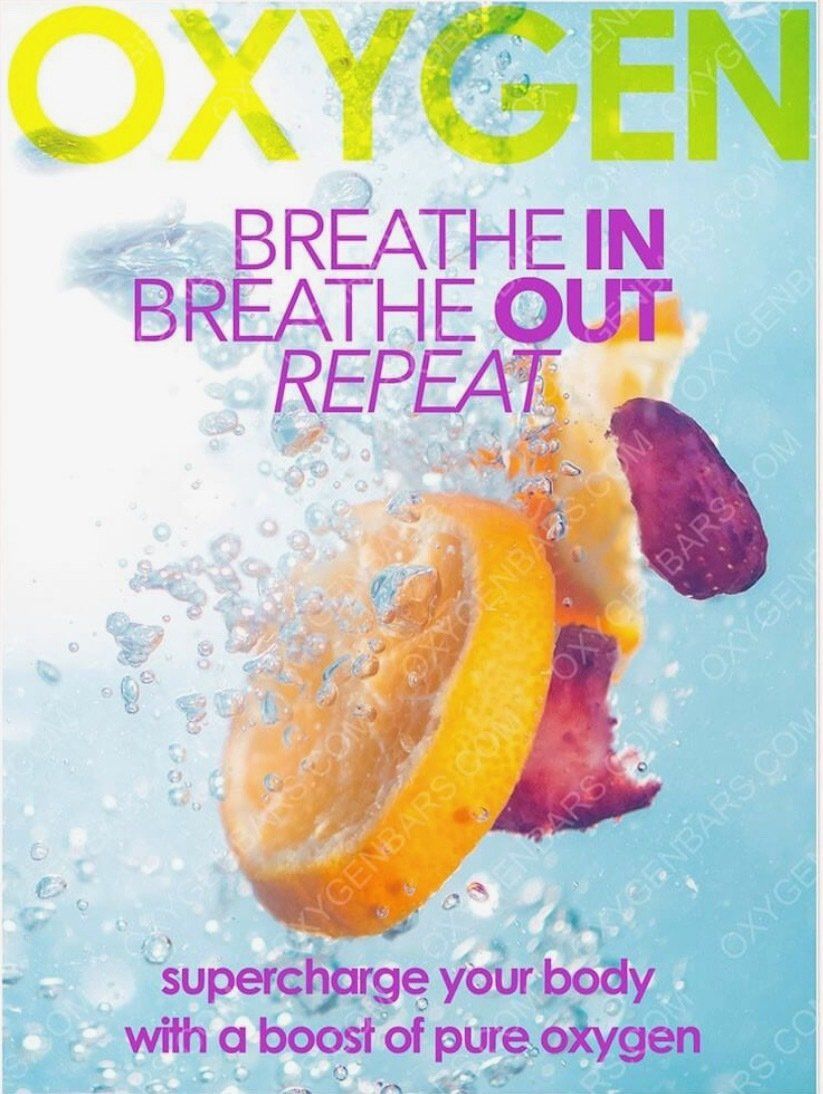A poster that says breathe in breathe out repeat