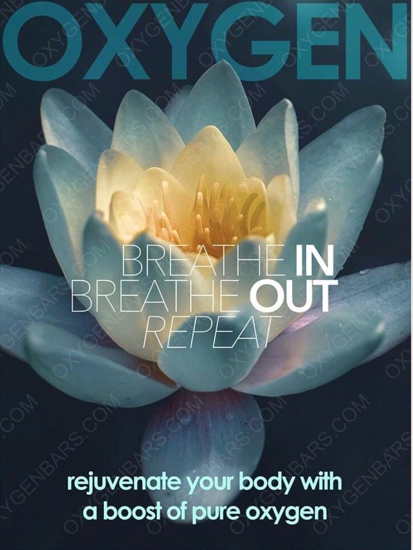 A poster that says breathe in breathe out repeat