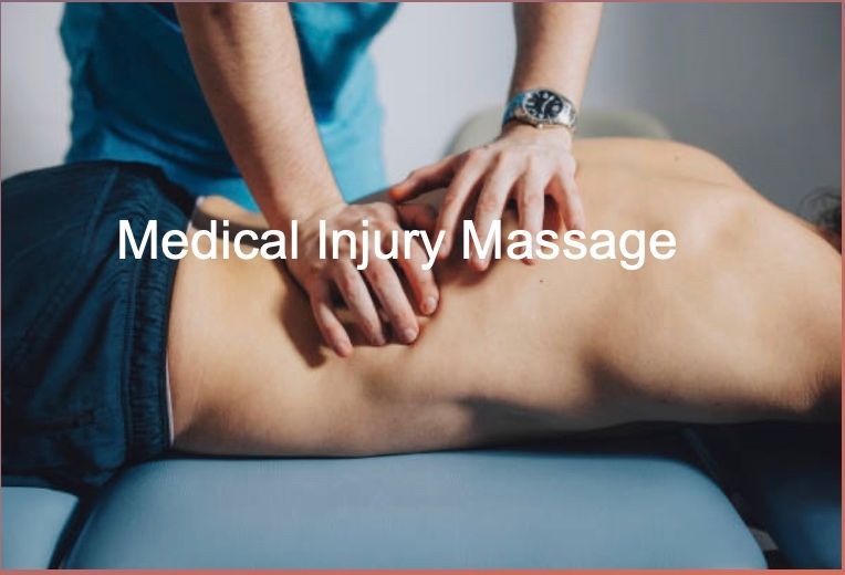 A man is getting a medical injury massage on his back