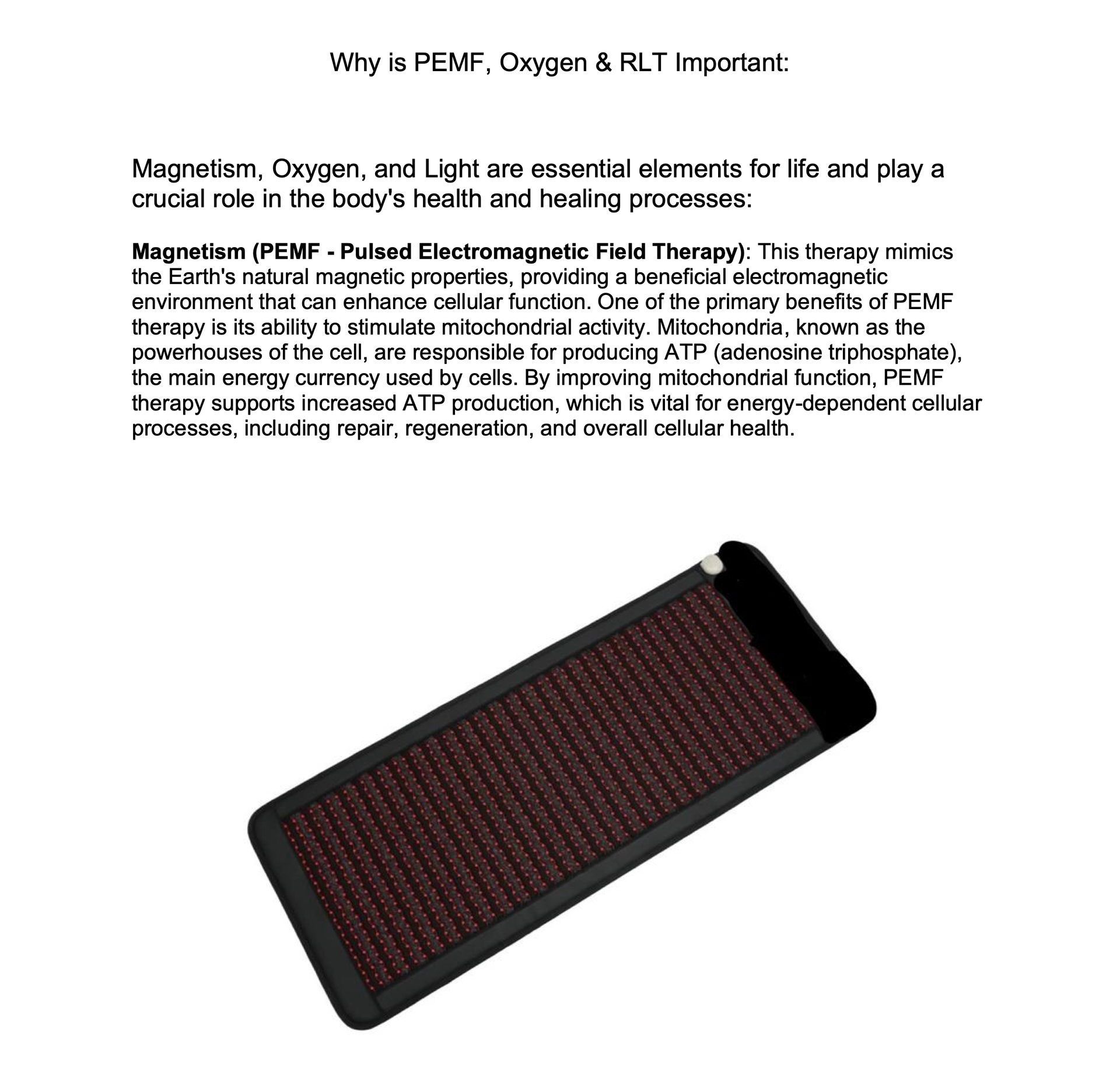 Why is femf oxygen and rlt important is written on a piece of paper.